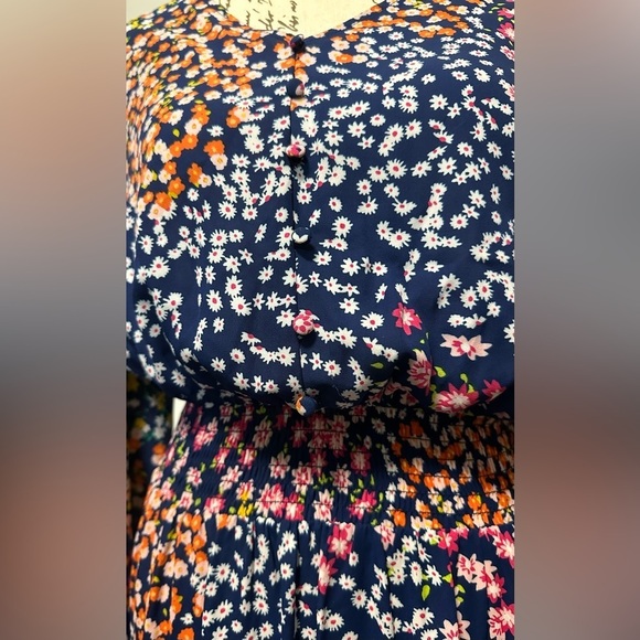 👗 Nanette Lepore Asymmetrical Dress - Navy Blue Floral (Size US 2, UK 6) 🌸 - Picture 9 of 13